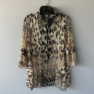 Damee Inc-Sheer Leopard Print Jacket